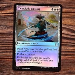 Twinblade Blessing - FOIL - Foundations - Magic the Gathering - Image 1