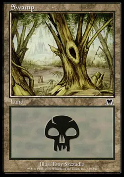 Swamp (339) - Foil Magic mtg Light Play, English Onslaught x1 - Image 1