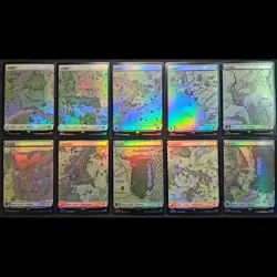 10x Full Foil Art Set Basic Lands - Lord of the Rings - MTG Magic the Gathering - Image 1
