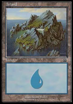 1x Moderate Play, English Foil Island (336) - Foil Mercadian Masques - Image 1