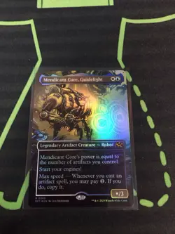 MTG Magic The Gathering Mendicant Core, Guidelight Foil Ext Art Artifact Robot - Image 1