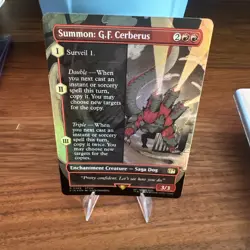 FOIL Summon: G.F. Cerberus (Borderless) #368 (NM) Final Fantasy FIN Magic MTG - Image 1