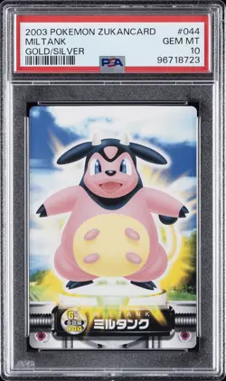 2003 CARDDASS POKEMON ADVANCED GENERATION ZUKANCARD GOLD SILVER MILTANK PSA 10 - Image 1