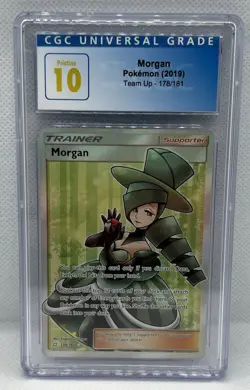 Pokemon Team Up Full Art Trainer Holo Card CGC Pristine 10 Morgan 178/181 - Image 1