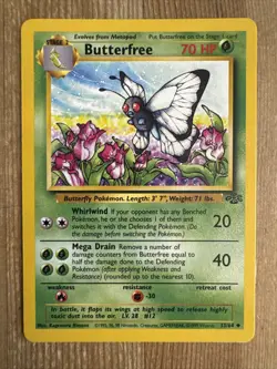 Pokemon TCG Butterfree Jungle 33/64 Regular Unlimited Uncommon VLP - Image 1
