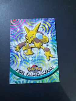 Topps Pokemon Alakazam 65 Series 1 Card Blue Topps Trading Card Vintage - Image 1