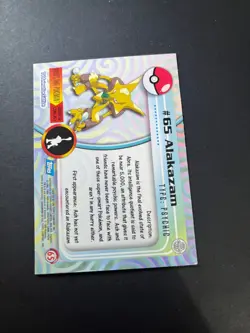 Topps Pokemon Alakazam 65 Series 1 Card Blue Topps Trading Card Vintage - Image 3