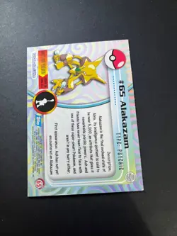 Topps Pokemon Alakazam 65 Series 1 Card Blue Topps Trading Card Vintage - Image 4