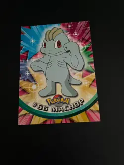Topps Pokemon Machop 66 Series 1 Card Blue Topps Trading Card Vintage - Image 1