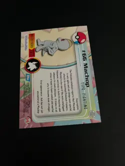 Topps Pokemon Machop 66 Series 1 Card Blue Topps Trading Card Vintage - Image 3