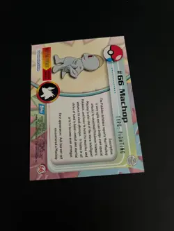Topps Pokemon Machop 66 Series 1 Card Blue Topps Trading Card Vintage - Image 4