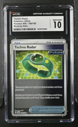 CGC 10 Techno Radar 180/182 Reverse Holo Pokemon 2023 Paradox Rift - PAR EN - Image 1