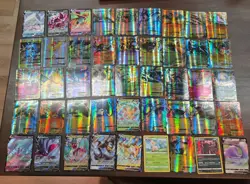 45 assorted Pokemon cards from common to EX, GX, and V - Image 1