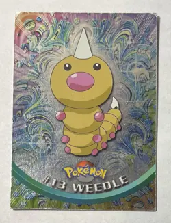 Pokemon Card TOPPS Weedle #13 TV Animation Black Logo Holo FOIL p27 - Image 1