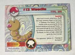 Pokemon Card TOPPS Weedle #13 TV Animation Black Logo Holo FOIL p27 - Image 2