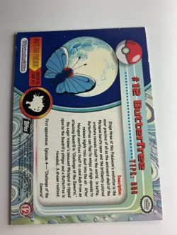 1999 Topps Pokemon TV #12 Butterfree Silver Foil Black Logo (Pokeballs 4th Print - Image 2