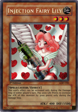 Injection Fairy Lily LOD-100 - Secret Rare - Lightly Played Unlimited YuGiOh! TC - Image 1