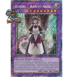Yugioh! 1x House Dragonmaid RA03-EN037 Platinum Secret Rare 1st Ed NM - Image 1