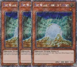 Yu-Gi-Oh! 3x The White Stone of Legend RA03-EN208 Platinum Secret Rare Playset - Image 1