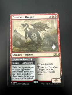 MTG-Decadent Dragon Expensive Taste (#223) Wilds of Eldraine-Regular-NM-Promo - Image 1