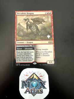 MTG-Decadent Dragon Expensive Taste (#223) Wilds of Eldraine-Regular-NM-Promo - Image 2