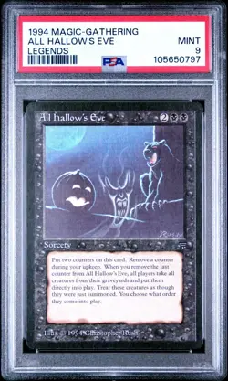 1994 WOTC Magic The Gathering MTG Legends All Hallow's Eve PSA 9 MINT - Image 1