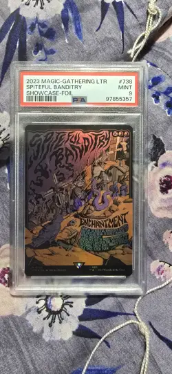 MTG Spiteful Banditry (Borderless Poster) The Lord of the Rings 0738 Foil Psa 9 - Image 1