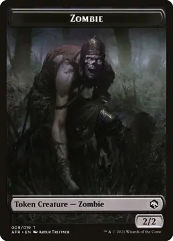 MTG Magic AFR D&D Forgotten Realms - 1x EN EX TOKEN 009 Zombie - Image 1