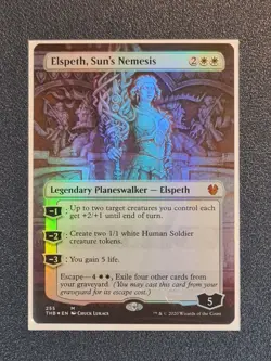 MTG Elspeth, Sun's Nemesis - Borderless Foil - THB - Near Mint+ Condition - Image 1