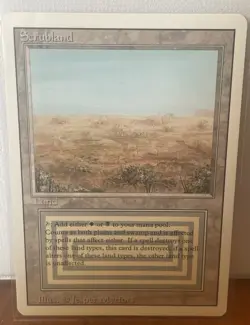 1994 Magic The Gathering MTG Scrubland Revised Edition Dual Land - Image 1