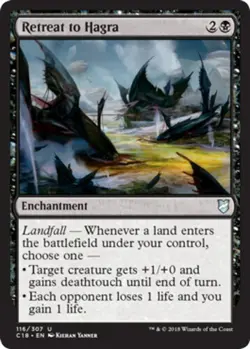 MTG Retreat to Hagra, Commander 2018, Heavily Played, English - Image 1