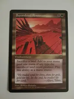 Squandered Resources HP MTG Magic the Gathering Visions Reserved List - Image 1