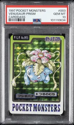 1997 POCKET MONSTERS CARDDASS #003 VENUSAUR PRISM - PSA 10 MINT - Image 1