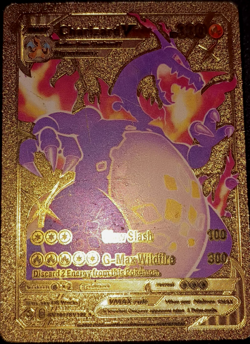 RARE GOLD CHARIZARD VMAX POKEMON CARD - Image 1