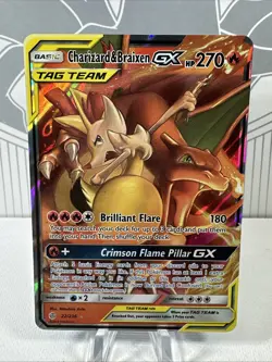 Pokemon Tcg Charizard and Braiden GX Tag Team 22/236 Cosmic Eclipse NM Full Art - Image 1