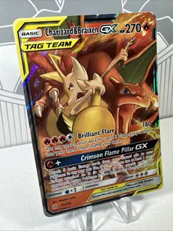 Pokemon Tcg Charizard and Braiden GX Tag Team 22/236 Cosmic Eclipse NM Full Art - Image 3