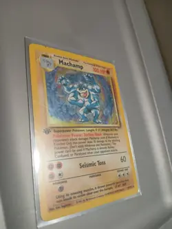 Pokemon Machamp Base Set 8/102 Holo 1st Edition Rare TCG Card - Image 1