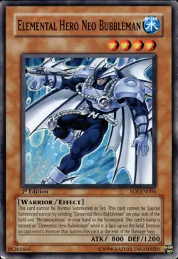Elemental Hero Neo Bubbleman - 1st Edition SOI-EN004 - MP - YuGiOh - Image 1