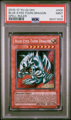 Yu-Gi-Oh! Blue-Eyes Toon Dragon SRL-000 Secret Rare PSA 9 - Image 1