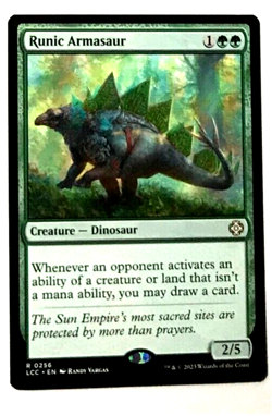 MTG, Runic Armasaur #0256, LCI Rare, Commander, Mint/NM, Un-played, +Extra Cards - Image 1