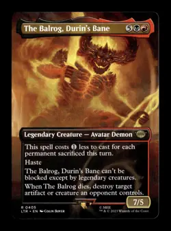 MTG - The Balrog, Durin's Bane - Borderless #405 - The Lord of The Rings - NM - Image 1