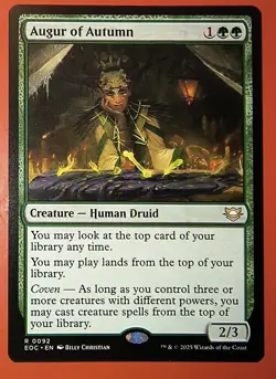 MTG, EDGE OF ETERNITIES * AUGUR OF AUTUMN* #0092, RARE, REGULAR, EOC - Image 1