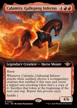 Calamity, Galloping Inferno Extended Art Foil - OTJ 0330 - NM - MTG Magic - Image 1