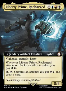 Liberty Prime, Recharged Extended Art - PIP 0416 - NM - MTG Magic - Image 1