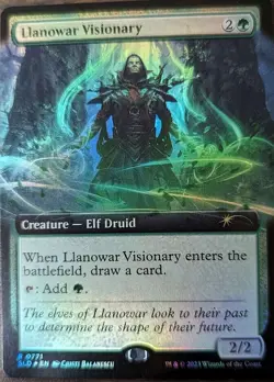 Llanowar Visionary Extended Art Foil - SLD 0771 - NM - MTG Magic - Image 1