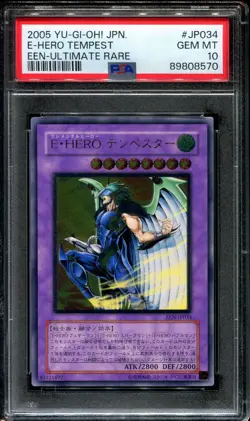 Yugioh Elemental Hero Tempest Ultimate Rare Japanese EEN-JP034 PSA 10 Gem Mint - Image 1