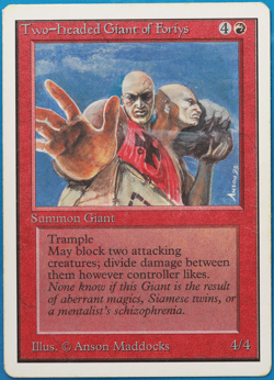 Two-Headed Giant of Foriys Unlimited HEAVILY PLD (Reserved List MTG Card) 498583 - Image 1