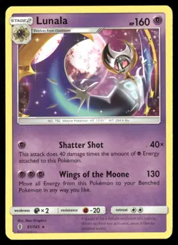 2017 Guardians Rising Set Pokemon Card 061 Lunala LP - Image 1