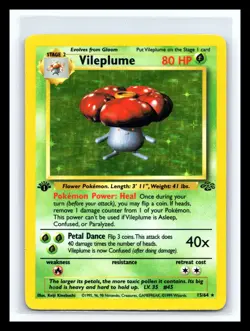 💥 Pokemon Card Vileplume 1st Edition Base Set 15/64 Holo Rare WOTC Vintage 1999 - Image 1