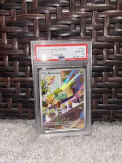 Pokemon 2024 SV Stellar Crown Bulbasaur Illustration Rare Card PSA 10 143/142 - Image 1